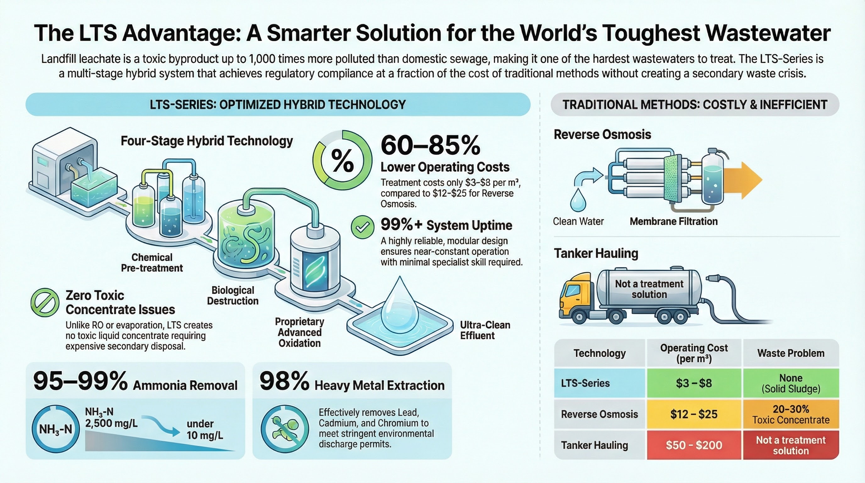 Leachate Treatment System Wastewater Treatment Advantage Infographic